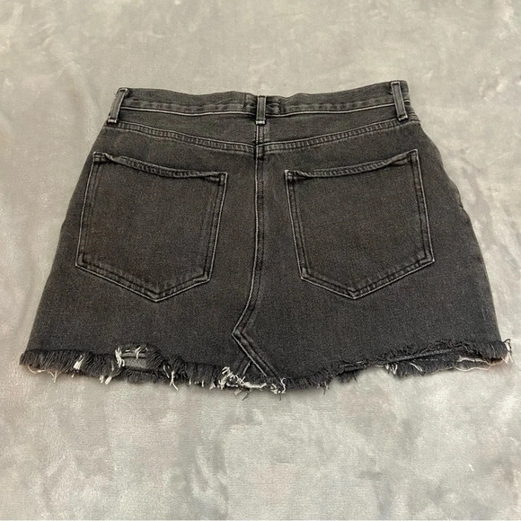 Agolde Quinn High Rise Denim Mini Skirt/Black-Gray 27361 - Picture 3 of 11